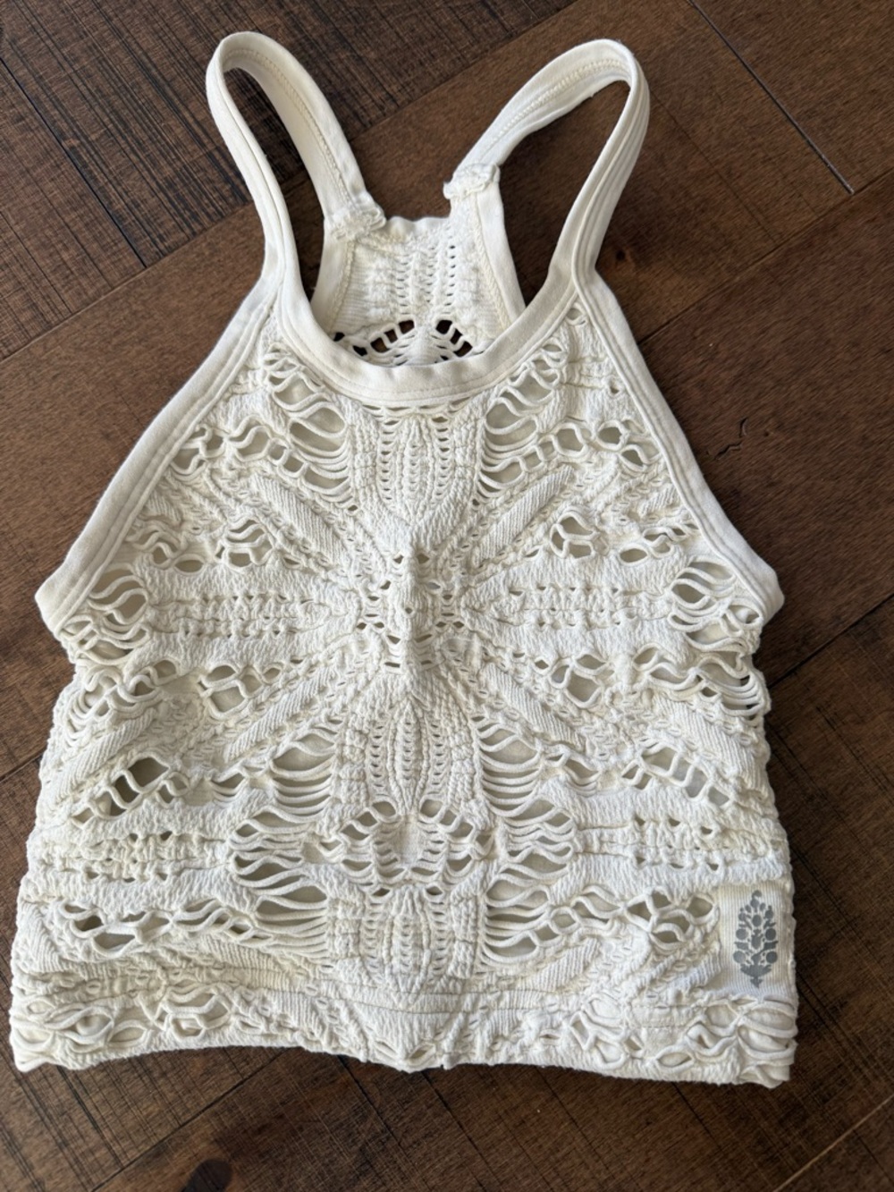 Free people movement bra/tank XS/S Crochet Knit Tank Top in Cream